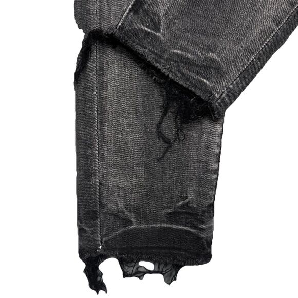 American Eagle Jeans Womens 2 Gray Super Low Jegging Distressed Measures 26 x 28 - Picture 6 of 10